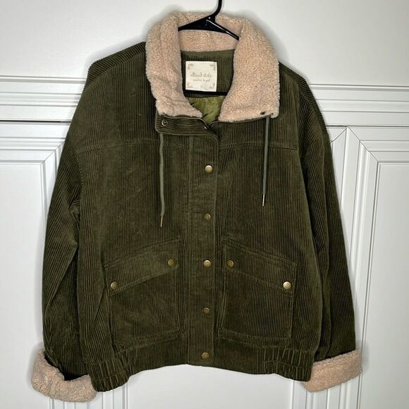 ALTAR'D STATE Sophie Cord Sherpa Trim Jacket Size S NWT - Picture 2 of 10